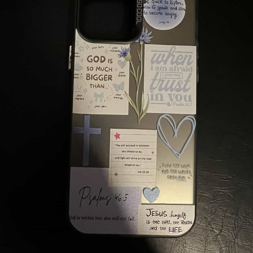 Decorative Phone Case with Inspirational Quotes - Black 12
